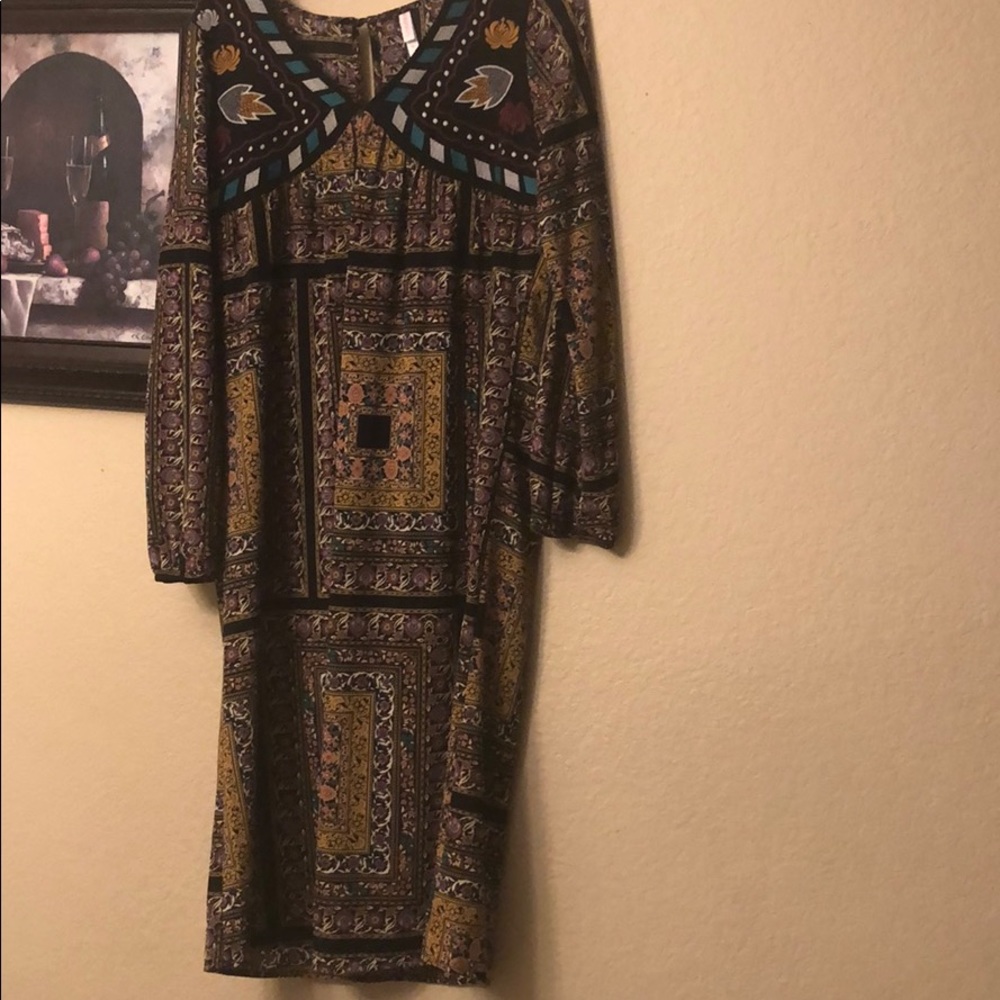 Long sleeve colorful dress